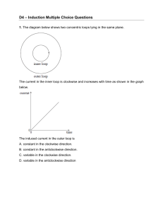 Induction Multiple Choice Questions Physics Test