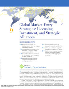 Global Market-Entry Strategies: Licensing, Investment, Strategic Alliances