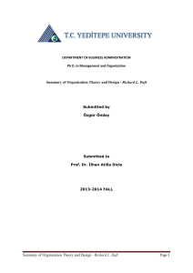 Summary of Organization Theory and Design by Richard L. Daft