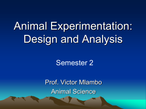 Animal Experimentation: Design and Analysis