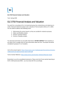 ELE 3750 Financial Analysis & Valuation Project