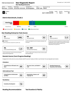 Star Diagnostic Report: 2nd Grade Reading Assessment