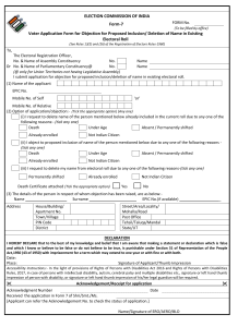 Election Commission of India Form-7: Voter Objection Form