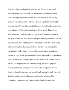 Personal Reflection on a Challenging College Semester