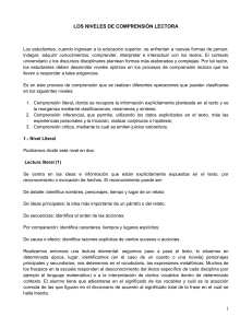 Niveles de comprensi&oacute;n lectora: gu&iacute;a educativa