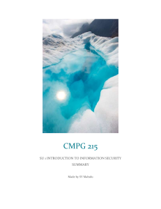 CMPG 215: Introduction to Information Security Summary