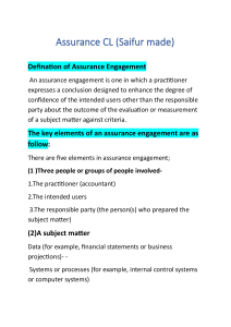 Definition and Key Elements of Assurance Engagement