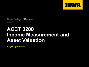 ACCT 3200: Income Measurement & Asset Valuation - Statement of Cash Flows