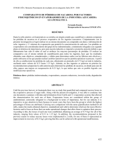 Comparativo de P&eacute;rdidas de Sacarosa en Evaporadores Azucareros