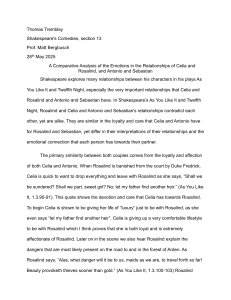 Comparative Analysis of Celia/Rosalind and Antonio/Sebastian Relationships in Shakespeare's Comedies