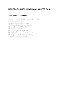 Microeconomics Numerical Master Bank: Core Concepts & Problems