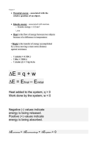 Chapter 9: Energy, Heat, and Work in Physics