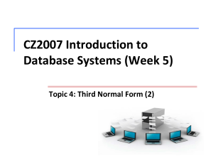 CZ2007 Lecture: 3NF Decomposition in Database Systems