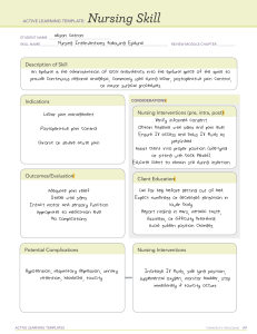 Nursing Interventions Following Epidural Template