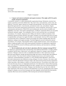 Chapter 4 Assignment: Mechanistic vs Organic HCO Structures