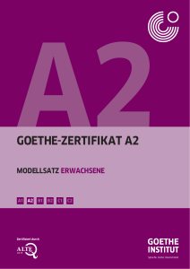 Goethe-Zertifikat A2 Modellsatz Erwachsene &ndash; Modellpr&uuml;fung