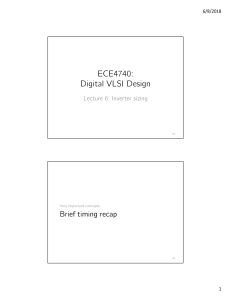 Digital VLSI Design: Inverter Sizing Lecture Notes