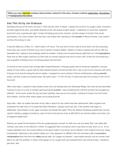 Into Thin Air Excerpt: Krakauer's Everest Summit Experience