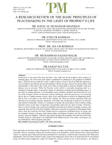 Peacemaking Principles in Prophet's Life: Research Review