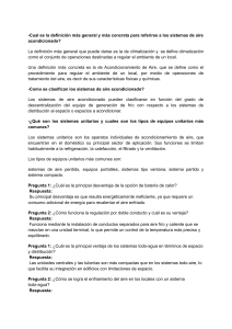 Definiciones y Clasificaci&oacute;n de Sistemas de Aire Acondicionado