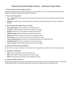 Dimensional Data Quality Checks Cheat Sheet