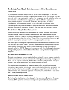 Strategic Supply Chain Management in Global Competitiveness