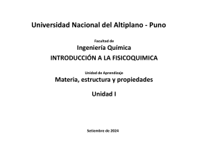 Introduction to Physical Chemistry - UNA Puno