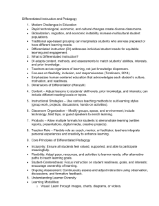 Differentiated Instruction and Pedagogy Guide