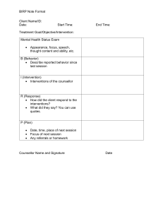 BIRP Note Format Template for Mental Health Counseling