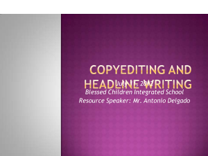 Copyediting and Headline Writing Guide