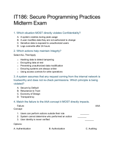 IT186 Secure Programming Practices Midterm Exam
