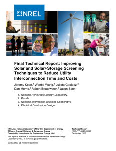 Final Technical Report: Improving Solar and Solar+Storage Screening
