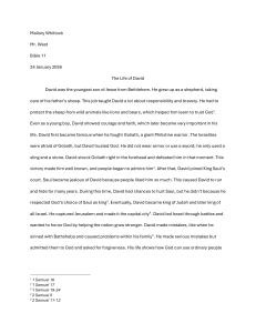 The Life of David: Bible 11 Essay