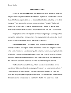 Science and Religion Reading Response: Dinosaurs and Revelation