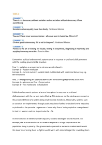 Political and Economic Systems: Disillusionment and Response