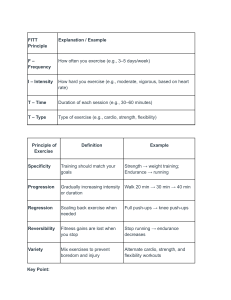 FITT Principle and Exercise Principles Guide