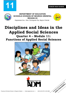Senior High School Module 11: Functions of Applied Social Sciences