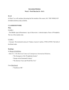 International Relations Week 2 Work Plan