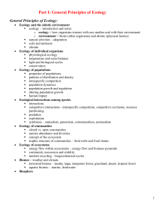 General Principles of Ecology