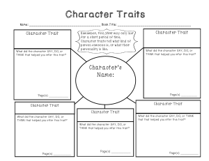 Character Traits Worksheet for Literary Analysis