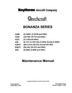 Beechcraft Bonanza Series Maintenance Manual