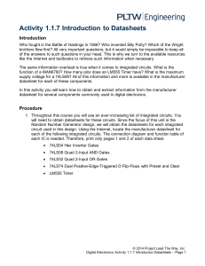 Introduction to Datasheets Activity 1.1.7