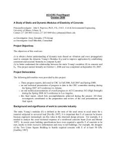 ACI-CRC Final Report: Static and Dynamic Modulus of Concrete