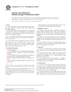ASTM C113: Standard Test Method for Reheat Change of Refractory Brick