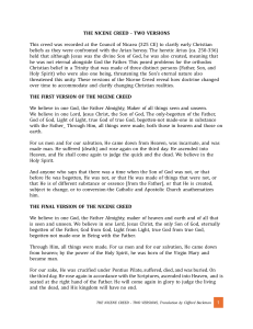 Nicene Creed: Two Versions (325 CE)