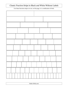 Classic Fraction Strips Worksheet