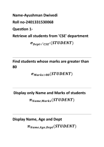 Relational Algebra Database Queries