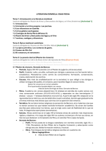 Syllabus de literatura espa&ntilde;ola medieval: temas y lecturas