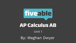 AP Calculus AB Unit 1: Limits & Continuity Cram Session