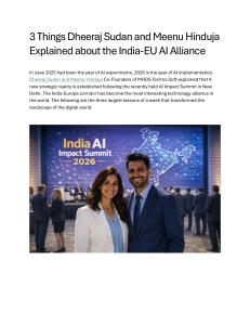 India-EU AI Alliance: Key Takeaways from Summit